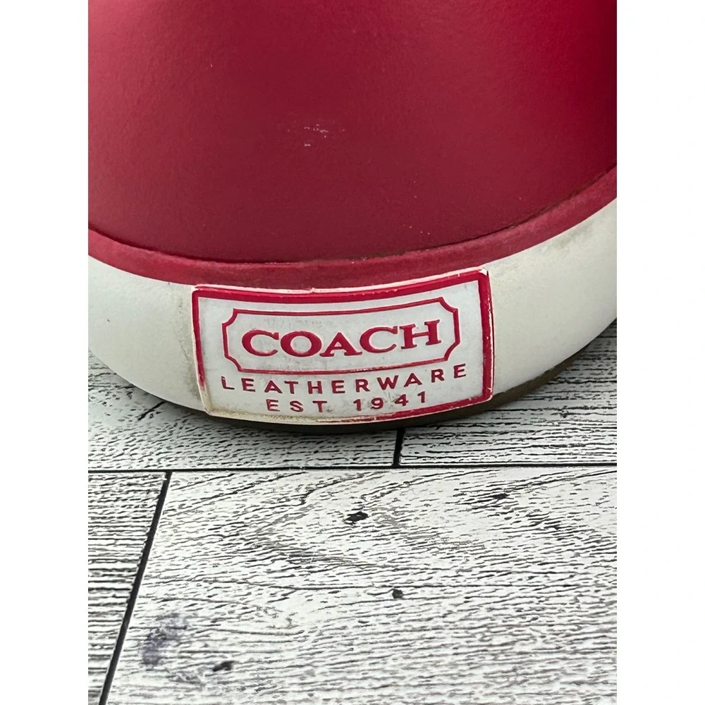 Coach Beale Women Signature C Geometric Slip On Sneakers Red Blue Purple Sz 7B